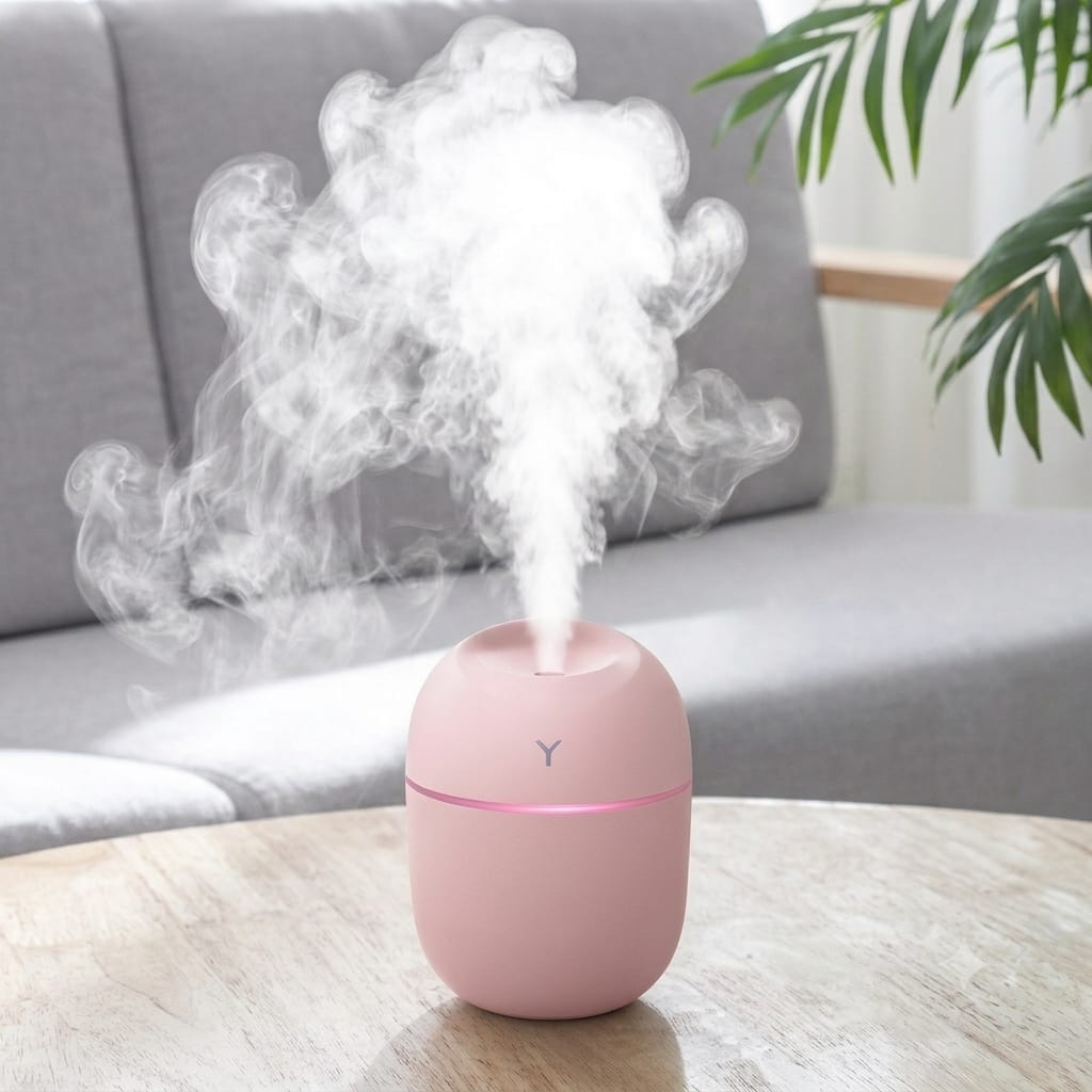 USB Humidifier & Aroma Diffuser – Ultrasonic Cool Mist Air Purifier for Home, Car & Office